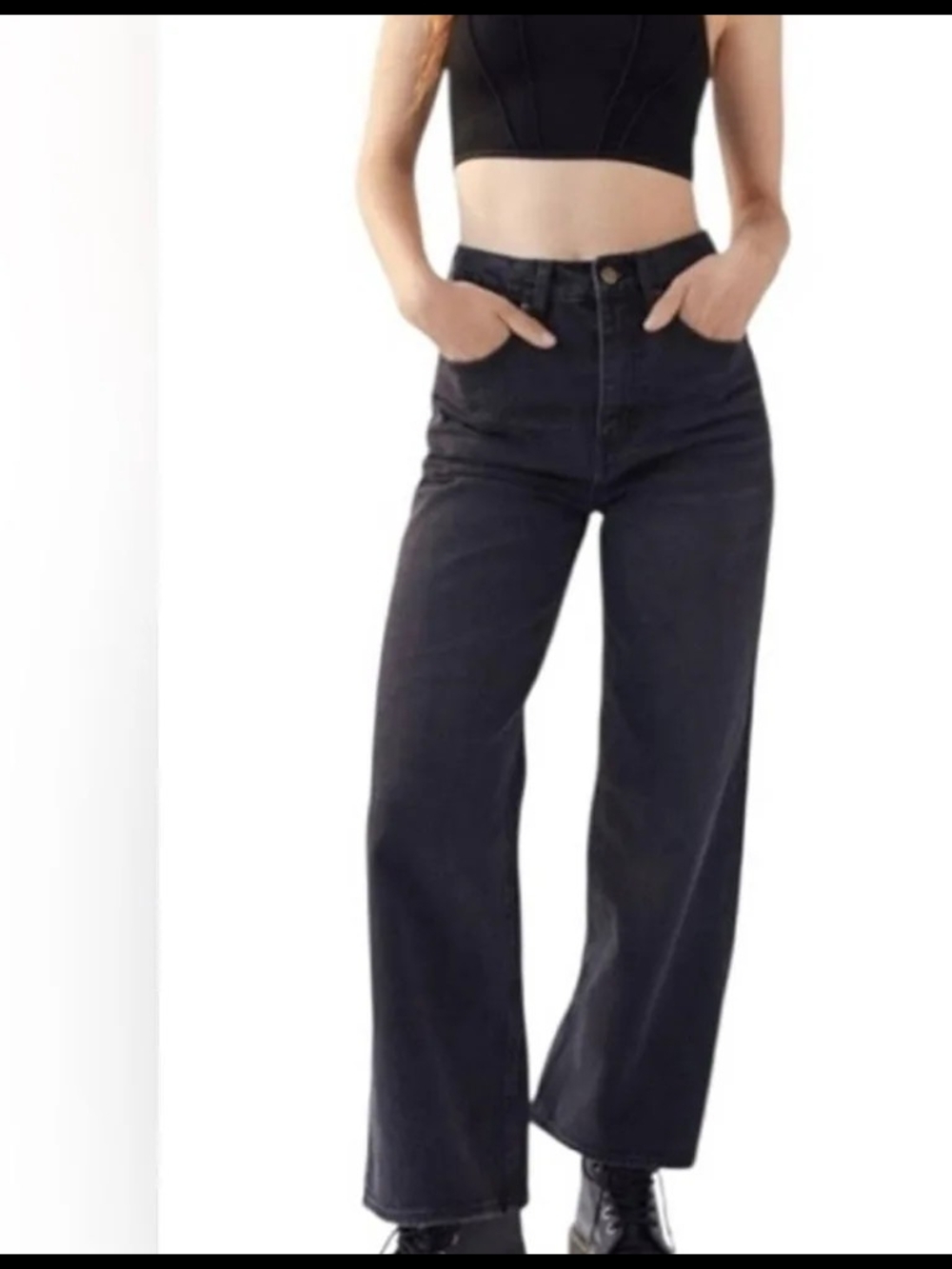 BDG High & Wide-Leg Jeans-Black Wash Size 24